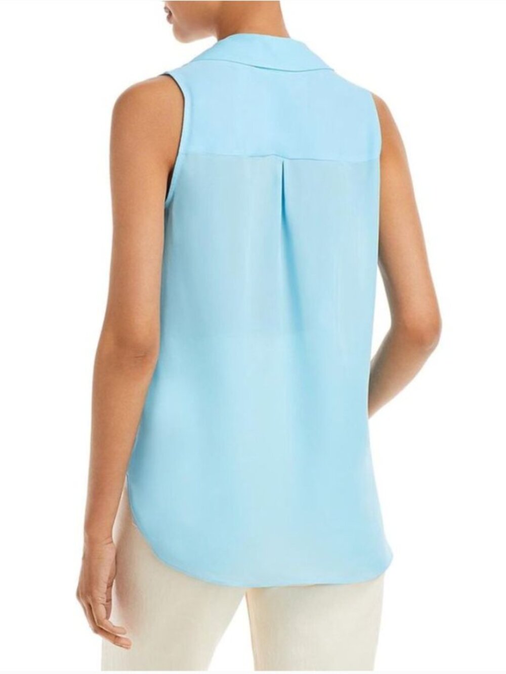 L'AGENCE Womens Blue High-Low Illusion Tank Top - Picture 2 of 2